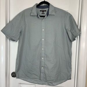 Michel Kors Green Button Down Short Sleeve Shirt Size XL